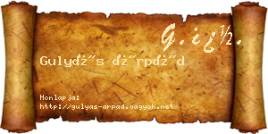 Gulyás Árpád névjegykártya